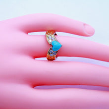 Vintage Van Cleef & Arpels VCA France Ring Gold Diamonds Turquoise Heart (6968)
