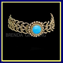 Antique Georgian Ring 18k Gold Turquoise Romantic Rare Form Granules Flower(6982)