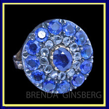 Antique Victorian Ring Natural Sapphires Diamonds 18k Gold w Appraisal (6684)