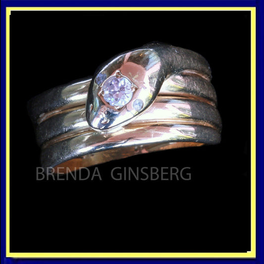 Carlo Giuliano Snake Ring Antique 18k Gold Diamond Revivalist unisex (6507)