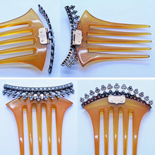 Victorian Hair Combs Brooches Tiara Antique Gold Diamonds Silver Set Paris (6544)
