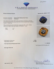 Antique Georgian Victorian Brooch Pendant 18k Gold Diamonds Blue Enamel (6987)