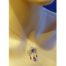 Antique Edwardian Pendant 18k Gold Diamonds Pearls Amethysts English C1900 (6988)