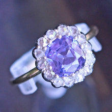 Antique Victorian Ring Gold natural color change Sapphire Diamonds AGL cert(6995)