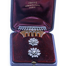 Victorian Hair Combs Brooches Tiara Antique Gold Diamonds Silver Set Paris (6544)