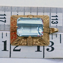 Antique Art Deco Retro Pendant 18k Gold 26.93ct Aquamarine w Appraisal (6994)