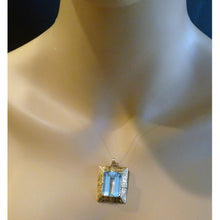 Antique Art Deco Retro Pendant 18k Gold 26.93ct Aquamarine w Appraisal (6994)