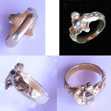 Antique Art Nouveau Ring Figural Reclining Woman 18k Gold Diamond French (6498)