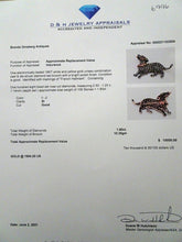 Antique French Dog Brooch Diamonds 18K Gold Silver Ruby Dog at Play (6996)