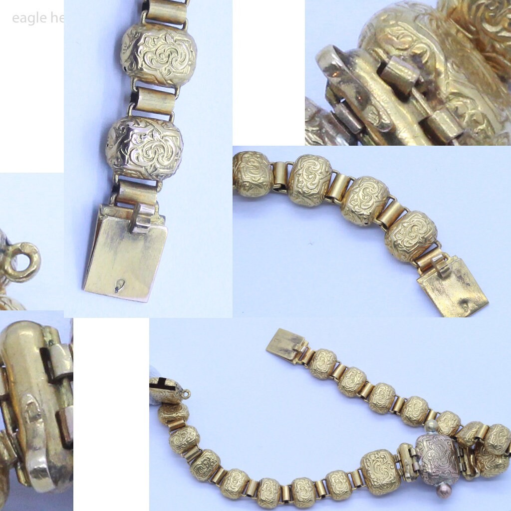 Antique Georgian Bracelet Bangle 18k Gold Garnets Carbuncles French (6800)