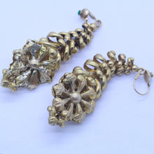 Antique French Earrings 18k Gold Turquoise very long Milanos Day Night (6951)