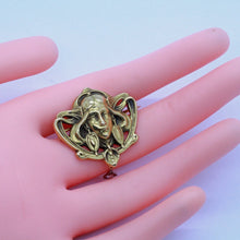 Antique Art Nouveau Brooch Pendant Gold Diamond sgnd Janvier, Nelly Kaplan(7011)