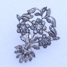 Antique Georgian French Giardinetti Brooch Silver Gold Diamonds Unisex (7022)