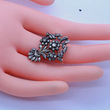 Antique Georgian French Giardinetti Brooch Silver Gold Diamonds Unisex (7022)