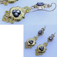 Antique Georgian French Earrings 18k Gold Diamonds Long Ear Pendants (7006)