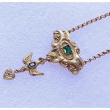 Antique Georgian French Necklace w St Esprit Pendant 18k Gold Enamel Paste(7024)