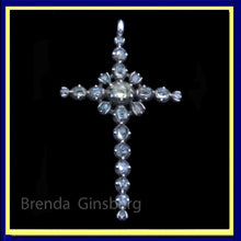 Antique Georgian Cross Pendant Silver Natural Zircons French 18C Unisex (7031)