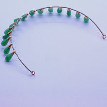 Antique Victorian / Edwardian Tiara 14k gold natural untreated jade metal (7046)