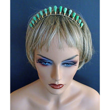 Antique Victorian / Edwardian Tiara 14k gold natural untreated jade metal (7046)