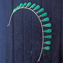 Antique Victorian / Edwardian Tiara 14k gold natural untreated jade metal (7046)