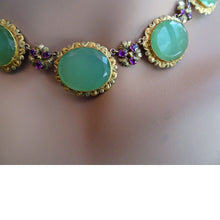 Antique Georgian Necklace 18k Gold Chrysoprase Rubies c1810 English (7052)