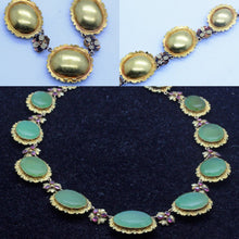 Antique Georgian Necklace 18k Gold Chrysoprase Rubies c1810 English (7052)