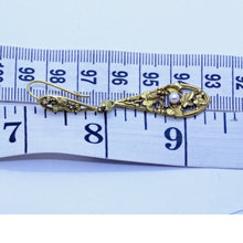 Antique Art Nouveau Earrings 18k Gold Pearl very Long French Ear Pendants (7014)