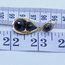 Antique Georgian Earrings Gold Garnets Day Night Dangle Dutch midnight red (7020)