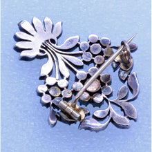 Antique Georgian French Giardinetti Brooch Silver Gold Diamonds Unisex (7022)