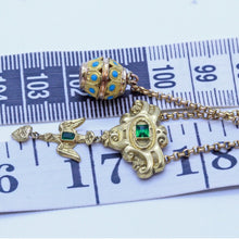 Antique Georgian French Necklace w St Esprit Pendant 18k Gold Enamel Paste(7024)