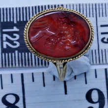 Antique Georgian Ring 18k Gold Intaglio Cameo Carnelian French 18C Unisex (7027)