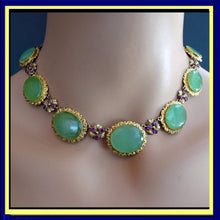 Antique Georgian Necklace 18k Gold Chrysoprase Rubies c1810 English (7052)