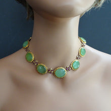 Antique Georgian Necklace 18k Gold Chrysoprase Rubies c1810 English (7052)