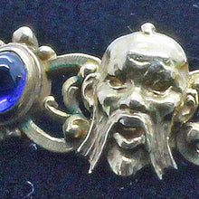 F BOUCHERON Antique Victorian Bracelet 18k Gold Sapphires Faces Masks (7000)