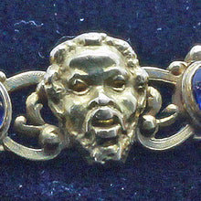 F BOUCHERON Antique Victorian Bracelet 18k Gold Sapphires Faces Masks (7000)