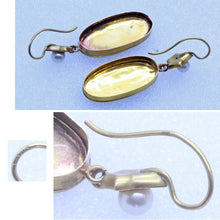 Antique Victorian Earrings French 18k Gold Diamonds Pearls Enamel Portrait (7041)