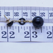 Antique Art Deco Earrings Ear Pendants 18k Gold Diamonds Enamel French (7044)