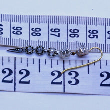 Antique Edwardian Earrings Diamond Dangles Silver Gold French c1910-20 (7019)