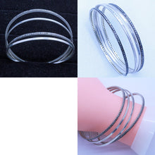 Antique Art Deco Set 4 Bangle Bracelets Silver Diamonds French 1910-1920 (7030)