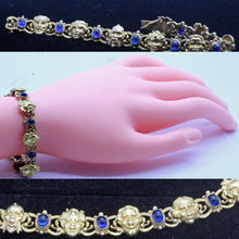 F BOUCHERON Antique Victorian Bracelet 18k Gold Sapphires Faces Masks (7000)