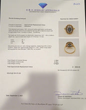 Antique Victorian Ring Sapphire Diamonds 18k Gold Napoleon III French (7042)