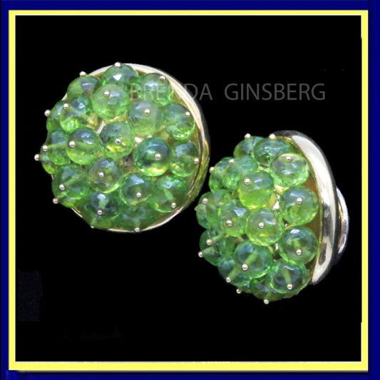 Valentin Magro Earrings Ear Clips 18k Gold and Peridot Retail 16000.00 (7062)