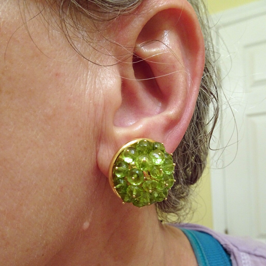 Valentin Magro Earrings Ear Clips 18k Gold and Peridot Retail 16000.00 (7062)