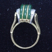 Vintage Retro Ring 18k Gold Jade Diamonds Made circa 1940's Appraisal (7064)