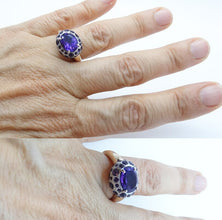 Pomellato Tabou Ring Purple Amethyst 18k Gold Silver Italian Designer (5951)