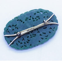 Antique Chinese Jade Brooch Gold Hand Carved Exotic Bird Auspicious Symbols(7058)