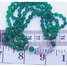 Antique Art Deco Bracelet Platinum Diamonds Chrysoprase / Gem Chalcedony (7066)