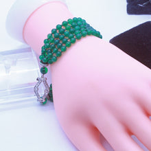 Antique Art Deco Bracelet Platinum Diamonds Chrysoprase / Gem Chalcedony (7066)