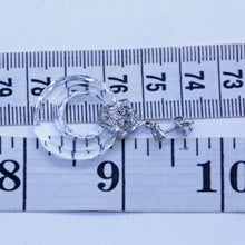 Antique Art Deco Earrings Gold Diamonds Carved Rock Crystal Dangle Hoops (7074)