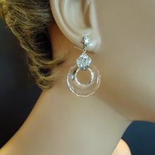 Antique Art Deco Earrings Gold Diamonds Carved Rock Crystal Dangle Hoops (7074)